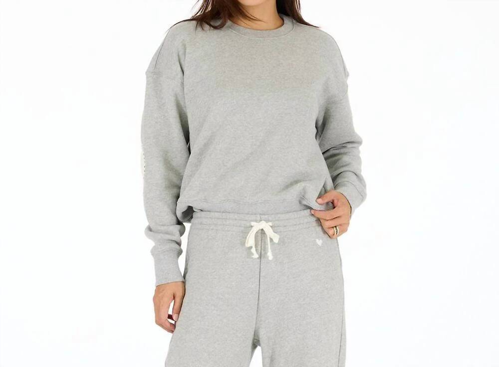 NEW KERRI ROSENTHAL ex-boyfriend patchwork sweatshirt in heather grey